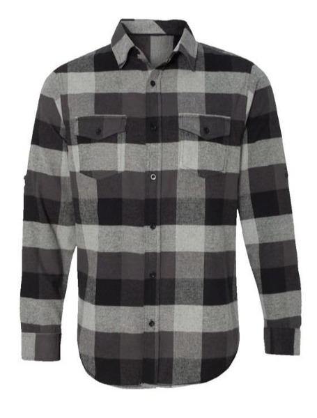 Long Sleeve Flannel Grey And Black
