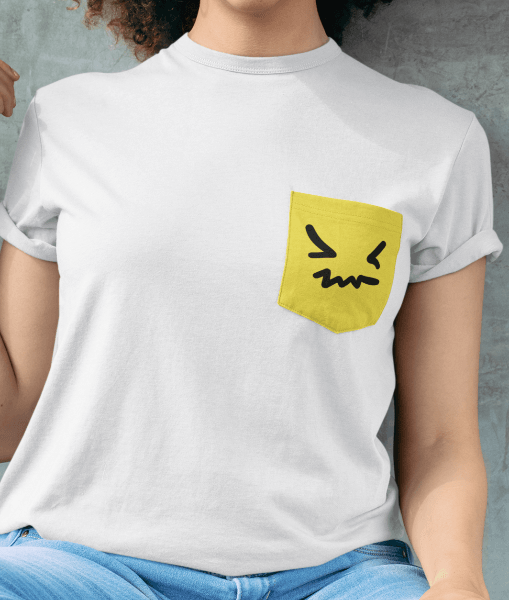 Sour Face Pocket T Shirt - Lemon HeD