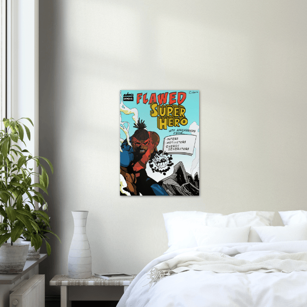Flawed Super Hero Poster (18x24 in) - Lemon HeD